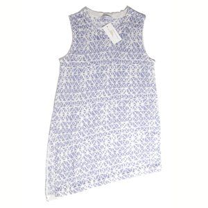 New Kokun Cashmere/Bamboo Blend Sleeveless Sweater Knit Top Asymmetrical Hem